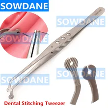 New Dental Operation Stitching Tweezer Surgical College Tweezers Cotton Dressing Forcep Serrated Tip Stainless Steel
