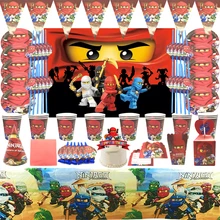 New Legoing Theme Boys Kids Birthday Party Ninja balloon Decoration Plate Napkins Banner Disposable Tableware Baby Shower Supply