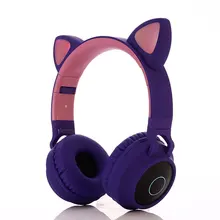 New Luminous Wireless Headset Children and Girls Cat Ears Wireless Music Voice Headset Wireless Headphones