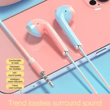 New Macaron Wire-Controlled Headset Universal in-Line in-Ear Walkman Stereo  Gift Headset