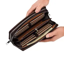 New Men Wallets Long Style Clutch Bank Card Holder Coin Pocket Male Purse Zipper Large Capacity PU Wallet Phone pocket For Men