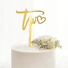 New One Two Three Cake Topper Acrylic Baby Shower Gold Silver Cake Topper for Baby Kids Birthday Party Supplies Cake Decorations
