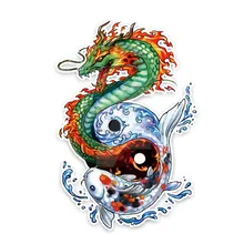 New Personality Dragon and Fish Car Stickers PVC Body Cover Scratches Windshield Auto Decals Truck Motorcycle Laptop Decoration