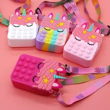 New Popo Fidget Toy Popper Sensory Popet Silicone Push Bubble Stationery Storage Bag Popite Poppit Decompression Coin Purse