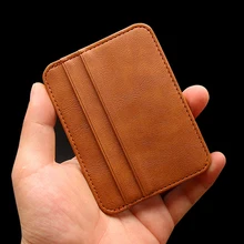 New Thin PU Leather Mini Wallet Slim Bank Credit Card Holder 5 Card Slots Men's Business Small ID Case For Man Purse Cardholder