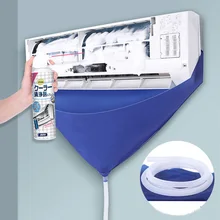 New Waterproof Air Conditioner Cleaning Cover PVC with 2m Water Pipe Hanging Air Conditioner Cleaner Dust Protection Bag Home