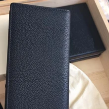 New big class soft leather grain series suit clip layer grain calfskin wallet  leisure men's long leather wallet 2023