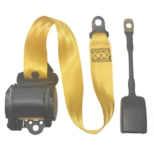 New yellow 3 Point Seat Belt Straps car Emergency locking safety belt harness belt auto lap belt