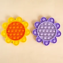 Newest Sunflower Pop Bubble Music Pinch  Relief Stress Push Bubble Fidget Toy Reliever Fidget Antistress Kids Children's Giftt