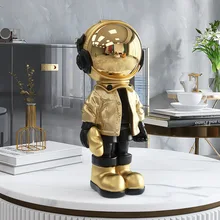 Nordic Astronaut Sculpture Statue Plating Golden Craft Art Sculpture Figurine Table Living Room Ornaments Home Decoration Gift