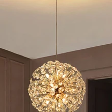 Nordic Crystal Chandelier Ceiling Chandeliers Living Room Bedroom Kitchen Loft Luxury Pendant Lamp LED Indoor Home Decor Fixture