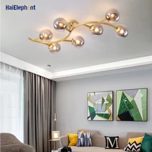 Nordic E27 Magic Bean Ceiling Lights For Living Room Bedroom Kitchen Study Simple Modern Glass Chandelier Lighting Luxury Lamps