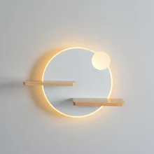 Nordic Living Room Background Wall Lamps Creative Personality Bedroom Bedside Light With Usb Wireless Charging Hotel Wandlamp