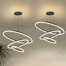 Nordic Luxury Hanging Light Adjustable LED Pendant Chandelier High Brightness Decor Ornament for Living Room Dining Room Bedroom