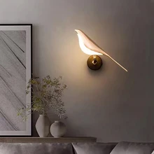 Nordic Modern Simplicity Style Art Magpie Bird Lamp LED Wall Light Sconce Indoor Home Kitchen Dining Room Bedside Bedroom Study