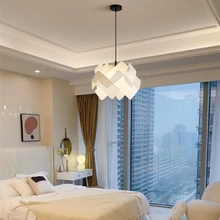 Nordic Original Wood Color Acrylic Chandelier For Dining Room Bedroom Bedside Restaurant Homestay Blue White Red Pendant Lamp