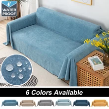 Nordic Solid Color Water Repellent Sofa Cover Anti-cat Scratch Full Cover Sofa Blanket Non-slip Pet Kid Sofas Towel Home Decor
