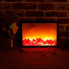 Nordic Style Simulation Fireplace Night Light Atmosphere LED Lamp Interior Decoration Home Furnishing Craft Simulation Fireplace
