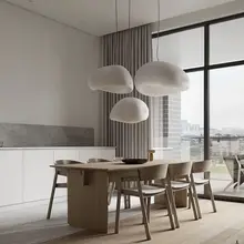 Nordic Wabi-Sabi Wind Led Chandelier Dining Room Pendant Lights White Home Decor Bar Lamp Bedroom Loft Hanging Light Fixture