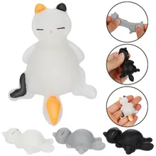 Novelty Entertainment Slime Kitten Squirming Toy Exhaust Ball Movable Doll Soft Robot Doll Relaxing Squeeze Stress Relief Gift