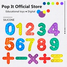 Number Pop Push Fidget Toys Adult Bubble Stress Relief Squeeze Toys Antistress Pop Soft Squishy Gifts Kids Educational Toys