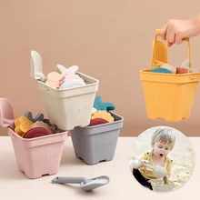 Ocean Series Silicone Beach Play Sand Bucket Toy Beach Game Children Beach Play Sand Water Play Tools Dinosaur Skeleton Mold