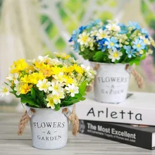 One Bouquet Artificial Flowers Daisy Silk Decorative Flower Bouquet DIY Wedding Party Christmas Home Decoration