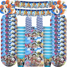 One Piece Anime Theme Birthday Party Decorations Napkins Plate Cup Banner Balloons Disposable Tableware Set Baby Shower Supplies