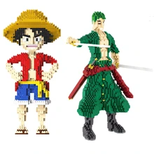 One Piece Bricks Roronoa Zoro Blocks Model Luffy Mini Building Blocks Kid Adult Super DifficultAssembling Toy