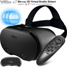 Original VRGpro X7 VR Virtual Reality 3D Glasses Box VR Google Cardboard Helmet for IOS Android 5-7" Smartphone Wireless Rocker