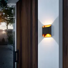 Outdoor Lighting IP65 Waterproof Simple Wall Sconce Up And Down 2-Way Illumination Antirust COB for Yard Patio Garden Porch