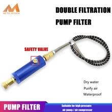 PCP Hand Pump Air Filter Filtering Paintball Water-Oil Separator with 50cm High Pressure Hose Quick Connector M10x1 Thread