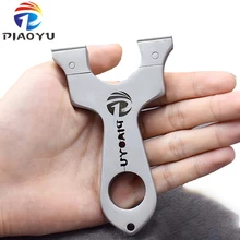 PIAOYU 304 Stainless Steel Hunting Slingshot Flat Rubber Bands Catapult  for Outdoor Games Shooting Set