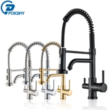 POIQIHY Purification Kitchen Faucets Torneira Cozinha Crane For Kitchen Water Filter Tap Three Ways Sink Mixer 360 Rotation