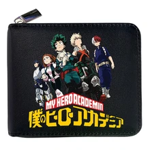 PU Japanes Anime Cartoon My Hero Academia Wallet Short Purse For Young With Card Holder