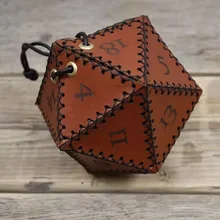 PU Leather Dice Drawstring Pouches Reusable Dice Storage Bags Large Capacity Polygon Storage Bag for Chessboard Game Accessories