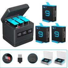 PUENDI GoPro Hero 9/10 Battery  USB and Type-C Fast Charger  with High-Speed SD Card Reader Function  For GoPro Hero 9/10 Black