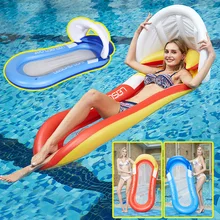 PVC Summer Inflatable Foldable Back Floating Row Swimming Pool Water Hammock Air Mattress Sleeping Bed Beach Sport Lounger Chair