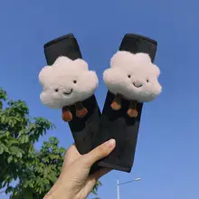 Pair of Cartoon Car Styling Seat Belt Cover Shoulder Strap Harness Cushion Shoulder Pad Protector Bow Tie Corgi Ass Bows Clouds