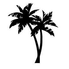 Palm Tree Vinyl Decal Tropical Decals Vinyl Car Stickers Art Bumper Tree Decor White Black 25cm*19cm