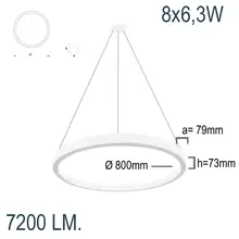 Pamir Lighting 8x6 3W Diameter: 800mm Circular Suspended LED Lighting Fixture  PL8SO8L15C Energy Saving Light  Decorative Design