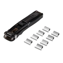 Paper Clip Dispenser Portable Fast Clam Clip Dispenser & 8 Metal Clips Stationery Supplementary Handheld Paper Clipper