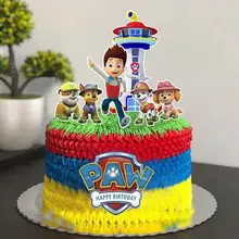 Paw Patrol Cartoon Baking Cake Decoration Set Children Birthday Party Plug-in Supplies Kids Cup Cake Card Party Cake Inserts