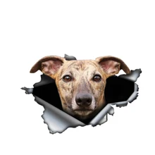 Personality Brindle Greyhound Dog 3D Vinyl Waterproof Car Window High Quality Accessories Vinyl Decorative PVC 13cm X 9cm