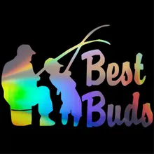 Personality Creative Father and Son Fishing Fun Car Stickers Pvc High Quality Bumper Body Decoration Sunscreen Scratch Decals