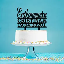 Personalized First Holy Communion Cake Topper Custom Name Date German Erstkommunion Cake Topper For Communion Party Decor YC117