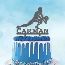 Personalized Volleyball Cake Topper Custom Name Man Playing Volleyball For Volleyball Club Party Cake Decoration Topper