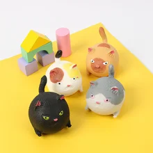 Pinch Angry Cat Fidget Squeeze Toys Stress Relief Ball Decompression Animal Pet Toy Cute Gifts For Kids Adults