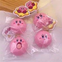 Pink Star Kirby Creative Simulation Bread Slow Rising 5cm Pendant Squeeze Stress Relief Toys Creative Gifts