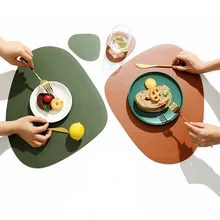 Place Mat Tableware Pad Placemat Table Mat Heat Insulation PU Leather Placemats Bowl Coaster Kitchen Desktop decoration Placemat